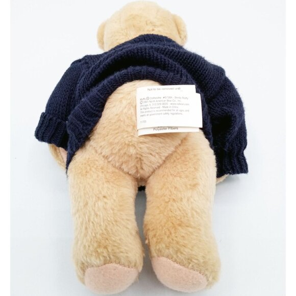 Bendy Muffy Bear Navy Blue K Sweater Vintage 2001 Stuffed Animal 7 Inch 5738A - Picture 10 of 12